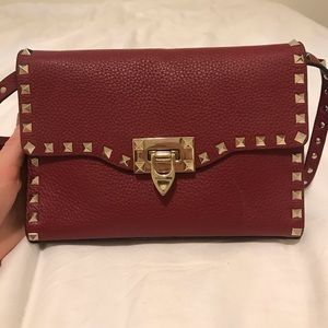 Authentic Valentino Rockstud Leather Crossbody Bag